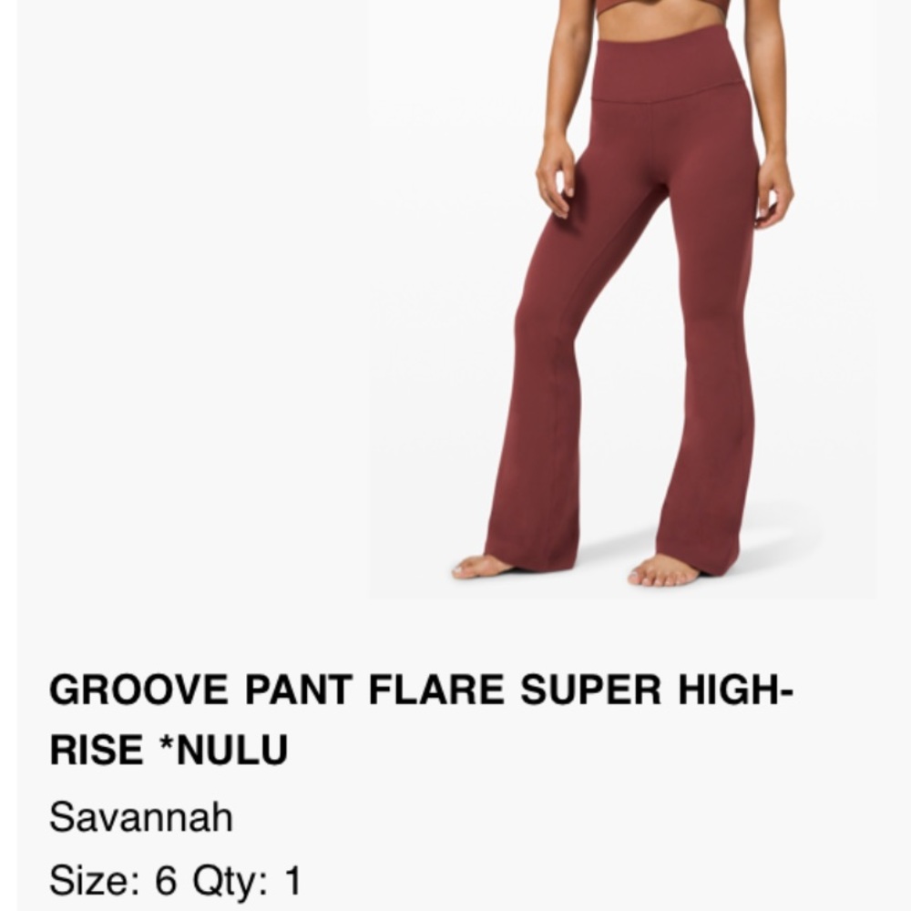 Never been worn Lululemon Groove Pants Size 6